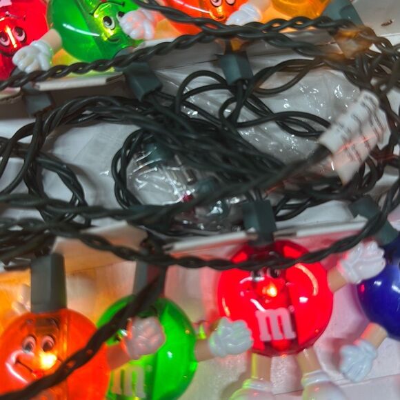 Vintage M&M Candy Character Happy Lights 20 String Set 2 Christmas Lights WORKS - Picture 6 of 9